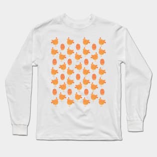 The cute yellow and red chicken and egg pattern Long Sleeve T-Shirt